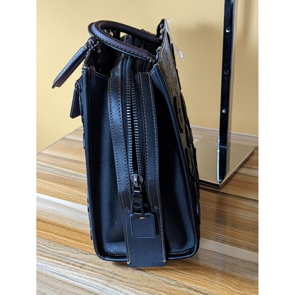 Coach Black Floral Satchel - Picture 4 of 16